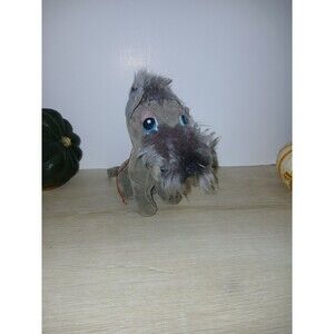 Holiday Fair Stuffed Animal Schnauzer Terrier Dog Sawdust Japan 1971 Vintage